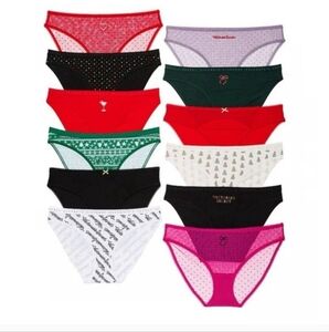 Victoria's Secret 12 Pack Bikini Panties Holiday Advent Calender RARE LARGE
